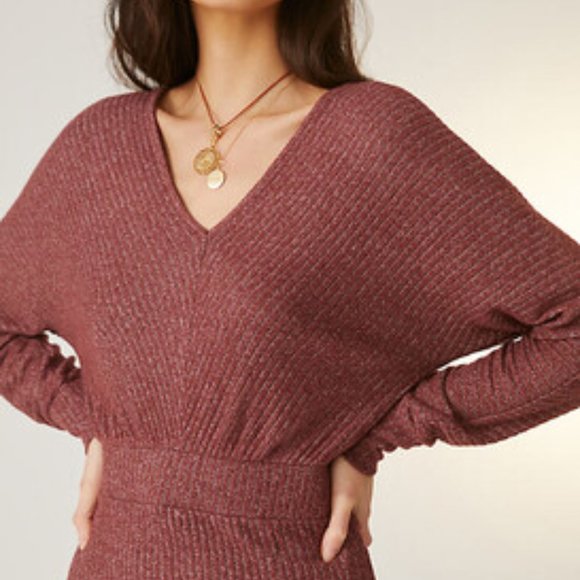 Anthropologie Daily Practice Barre Midi Knit Dress - Plum XS - Picture 2 of 2
